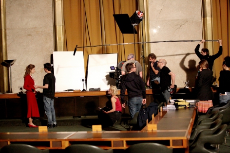  UN photo/Pierre Albouy, 14 novembre 2010, Geneva, Swizerland.The Council Chamber at the Palais des Nations in Geneva. Shooting of ‟ Belle du Seigneur‟, movie realized by Glenio Bonder, with Jonathan Rhys-Meyers and Natalia Vodianova. 